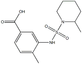 4-methyl-3-{[(2-methylpiperidine-1-)sulfonyl]amino}benzoic acid Struktur