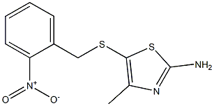 4-methyl-5-[(2-nitrobenzyl)thio]-1,3-thiazol-2-amine Struktur