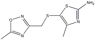 4-methyl-5-{[(5-methyl-1,2,4-oxadiazol-3-yl)methyl]sulfanyl}-1,3-thiazol-2-amine Struktur