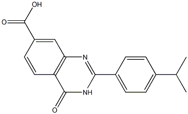 4-oxo-2-[4-(propan-2-yl)phenyl]-3,4-dihydroquinazoline-7-carboxylic acid Struktur