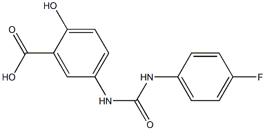 5-({[(4-fluorophenyl)amino]carbonyl}amino)-2-hydroxybenzoic acid Struktur