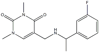 5-({[1-(3-fluorophenyl)ethyl]amino}methyl)-1,3-dimethyl-1,2,3,4-tetrahydropyrimidine-2,4-dione Struktur