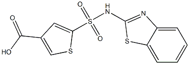 5-(1,3-benzothiazol-2-ylsulfamoyl)thiophene-3-carboxylic acid Struktur