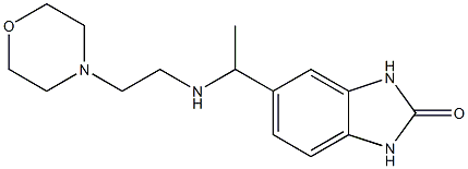 5-(1-{[2-(morpholin-4-yl)ethyl]amino}ethyl)-2,3-dihydro-1H-1,3-benzodiazol-2-one Struktur