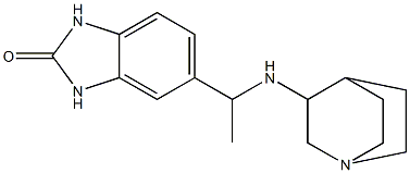 5-(1-{1-azabicyclo[2.2.2]octan-3-ylamino}ethyl)-2,3-dihydro-1H-1,3-benzodiazol-2-one Struktur