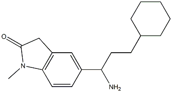 5-(1-amino-3-cyclohexylpropyl)-1-methyl-2,3-dihydro-1H-indol-2-one Struktur