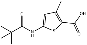 5-(2,2-dimethylpropanamido)-3-methylthiophene-2-carboxylic acid Struktur