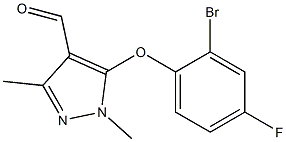 5-(2-bromo-4-fluorophenoxy)-1,3-dimethyl-1H-pyrazole-4-carbaldehyde Struktur