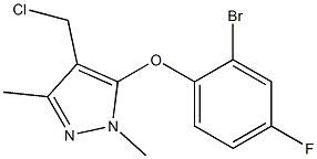 5-(2-bromo-4-fluorophenoxy)-4-(chloromethyl)-1,3-dimethyl-1H-pyrazole Struktur