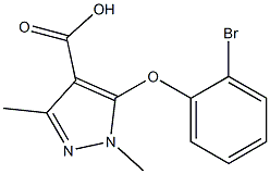 5-(2-bromophenoxy)-1,3-dimethyl-1H-pyrazole-4-carboxylic acid Struktur