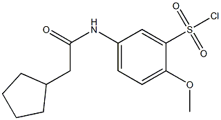 5-(2-cyclopentylacetamido)-2-methoxybenzene-1-sulfonyl chloride Struktur