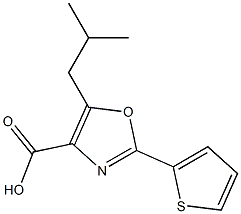 5-(2-methylpropyl)-2-(thiophen-2-yl)-1,3-oxazole-4-carboxylic acid Struktur