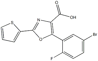 5-(5-bromo-2-fluorophenyl)-2-(thiophen-2-yl)-1,3-oxazole-4-carboxylic acid Struktur