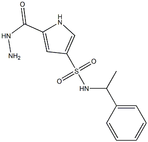 5-(hydrazinocarbonyl)-N-(1-phenylethyl)-1H-pyrrole-3-sulfonamide Struktur