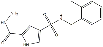 5-(hydrazinocarbonyl)-N-(2-methylbenzyl)-1H-pyrrole-3-sulfonamide Struktur