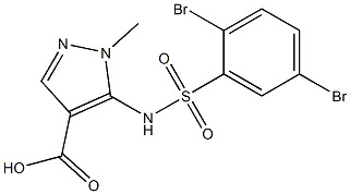 5-[(2,5-dibromobenzene)sulfonamido]-1-methyl-1H-pyrazole-4-carboxylic acid Struktur