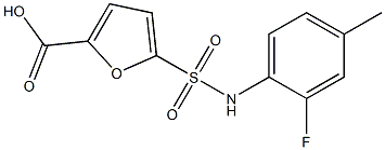 5-[(2-fluoro-4-methylphenyl)sulfamoyl]furan-2-carboxylic acid Struktur