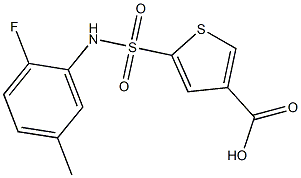 5-[(2-fluoro-5-methylphenyl)sulfamoyl]thiophene-3-carboxylic acid Struktur