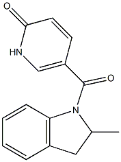 5-[(2-methyl-2,3-dihydro-1H-indol-1-yl)carbonyl]-1,2-dihydropyridin-2-one Struktur