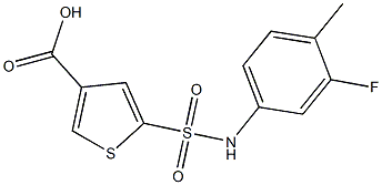 5-[(3-fluoro-4-methylphenyl)sulfamoyl]thiophene-3-carboxylic acid Struktur