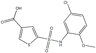 5-[(5-chloro-2-methoxyphenyl)sulfamoyl]thiophene-3-carboxylic acid Struktur