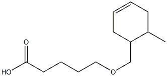 5-[(6-methylcyclohex-3-en-1-yl)methoxy]pentanoic acid Struktur