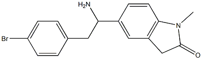 5-[1-amino-2-(4-bromophenyl)ethyl]-1-methyl-2,3-dihydro-1H-indol-2-one Struktur