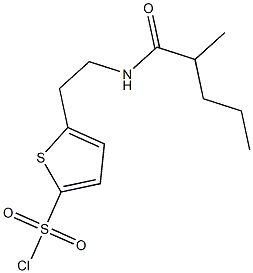 5-[2-(2-methylpentanamido)ethyl]thiophene-2-sulfonyl chloride Struktur