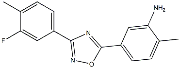 5-[3-(3-fluoro-4-methylphenyl)-1,2,4-oxadiazol-5-yl]-2-methylaniline Struktur