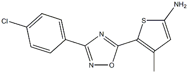 5-[3-(4-chlorophenyl)-1,2,4-oxadiazol-5-yl]-4-methylthiophen-2-amine Struktur