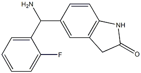 5-[amino(2-fluorophenyl)methyl]-2,3-dihydro-1H-indol-2-one Struktur