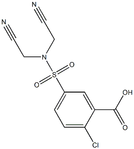 5-[bis(cyanomethyl)sulfamoyl]-2-chlorobenzoic acid Struktur