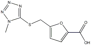 5-{[(1-methyl-1H-tetrazol-5-yl)thio]methyl}-2-furoic acid Struktur