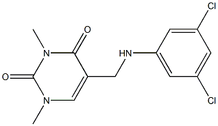 5-{[(3,5-dichlorophenyl)amino]methyl}-1,3-dimethyl-1,2,3,4-tetrahydropyrimidine-2,4-dione Struktur