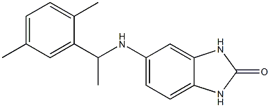 5-{[1-(2,5-dimethylphenyl)ethyl]amino}-2,3-dihydro-1H-1,3-benzodiazol-2-one Struktur