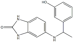 5-{[1-(3-hydroxyphenyl)ethyl]amino}-2,3-dihydro-1H-1,3-benzodiazol-2-one Struktur