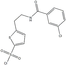 5-{2-[(3-chlorophenyl)formamido]ethyl}thiophene-2-sulfonyl chloride Struktur