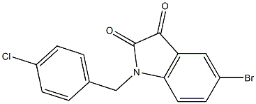 5-bromo-1-[(4-chlorophenyl)methyl]-2,3-dihydro-1H-indole-2,3-dione Struktur