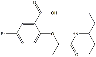 5-bromo-2-[1-(pentan-3-ylcarbamoyl)ethoxy]benzoic acid Struktur