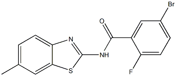 5-bromo-2-fluoro-N-(6-methyl-1,3-benzothiazol-2-yl)benzamide Struktur