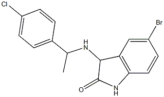 5-bromo-3-{[1-(4-chlorophenyl)ethyl]amino}-2,3-dihydro-1H-indol-2-one Struktur