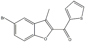 5-bromo-3-methyl-2-(thiophen-2-ylcarbonyl)-1-benzofuran Struktur