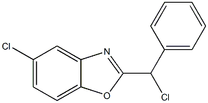 5-chloro-2-[chloro(phenyl)methyl]-1,3-benzoxazole Struktur