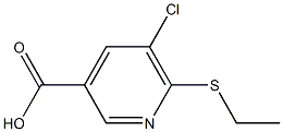 5-chloro-6-(ethylsulfanyl)pyridine-3-carboxylic acid Struktur