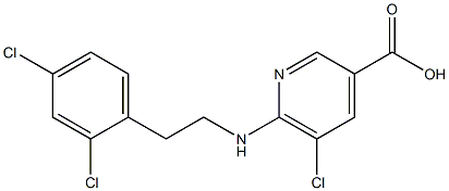 5-chloro-6-{[2-(2,4-dichlorophenyl)ethyl]amino}pyridine-3-carboxylic acid Struktur