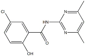 5-chloro-N-(4,6-dimethylpyrimidin-2-yl)-2-hydroxybenzamide Struktur