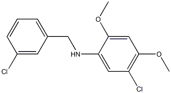 5-chloro-N-[(3-chlorophenyl)methyl]-2,4-dimethoxyaniline Struktur