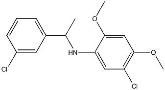 5-chloro-N-[1-(3-chlorophenyl)ethyl]-2,4-dimethoxyaniline Struktur