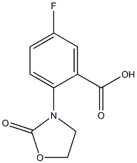 5-fluoro-2-(2-oxo-1,3-oxazolidin-3-yl)benzoic acid Struktur