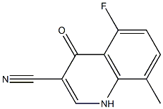 5-fluoro-8-methyl-4-oxo-1,4-dihydroquinoline-3-carbonitrile Struktur